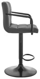 Laurant Adjustable Gray Faux Leather Swivel Bar Stool