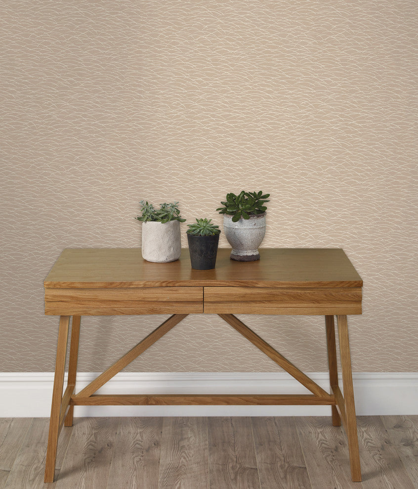 Hono Beige Abstract Wave Wallpaper Bolt