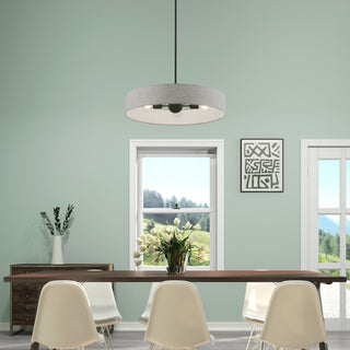 Elmhurst 5 Light Black Large Drum Pendant