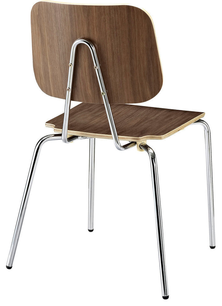 Modern Contemporary Kitchen Wood Dining Side Chair Walnut