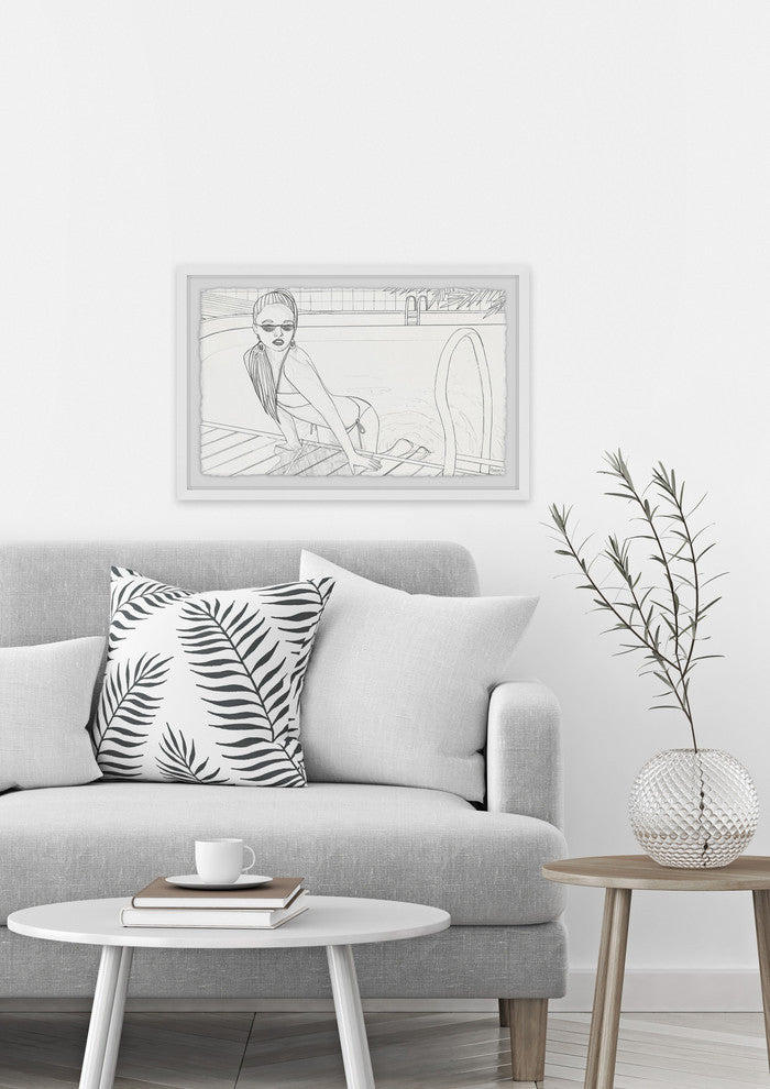 "Pool Love" Framed Painting Print, 45"x30"