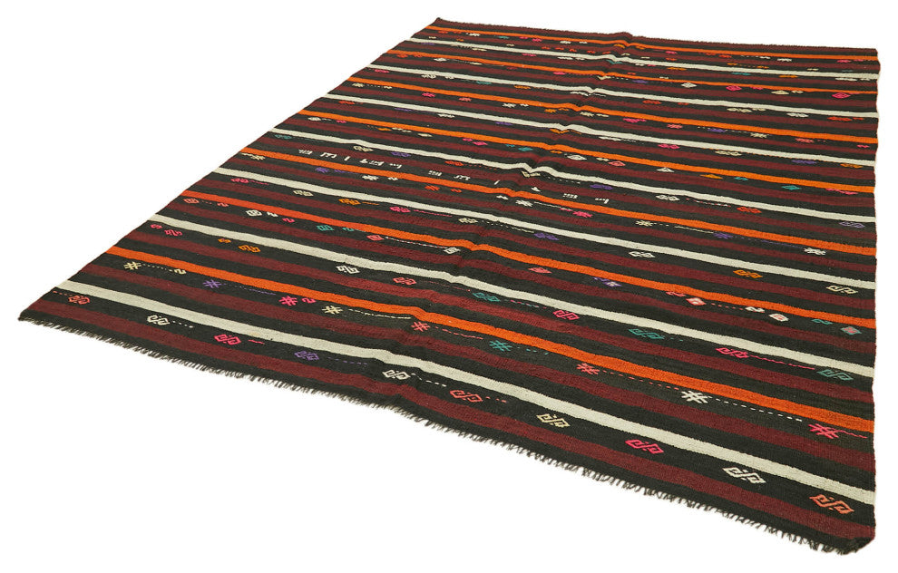 Rug N Carpet - Handmade Turkish 7' 5'' x 9' 6'' Vintage Goat Hair Kilim Rug