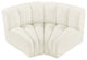 Arc Velvet Upholstered 2-Pc. Inward Curved Modular Sectional, Cream