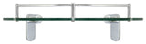 MODONA's 10.5" Glass Corner Shelf With Rail, Polished Chrome
