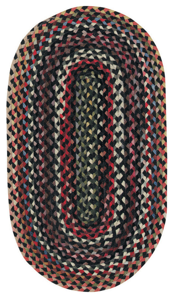 Capel St. Johnsbury Darkest Black 0440_300 Braided Rugs - 2' X 8' Runner