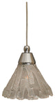 Cord Mini Pendant In Chrome, 7" Italian Ice Glass