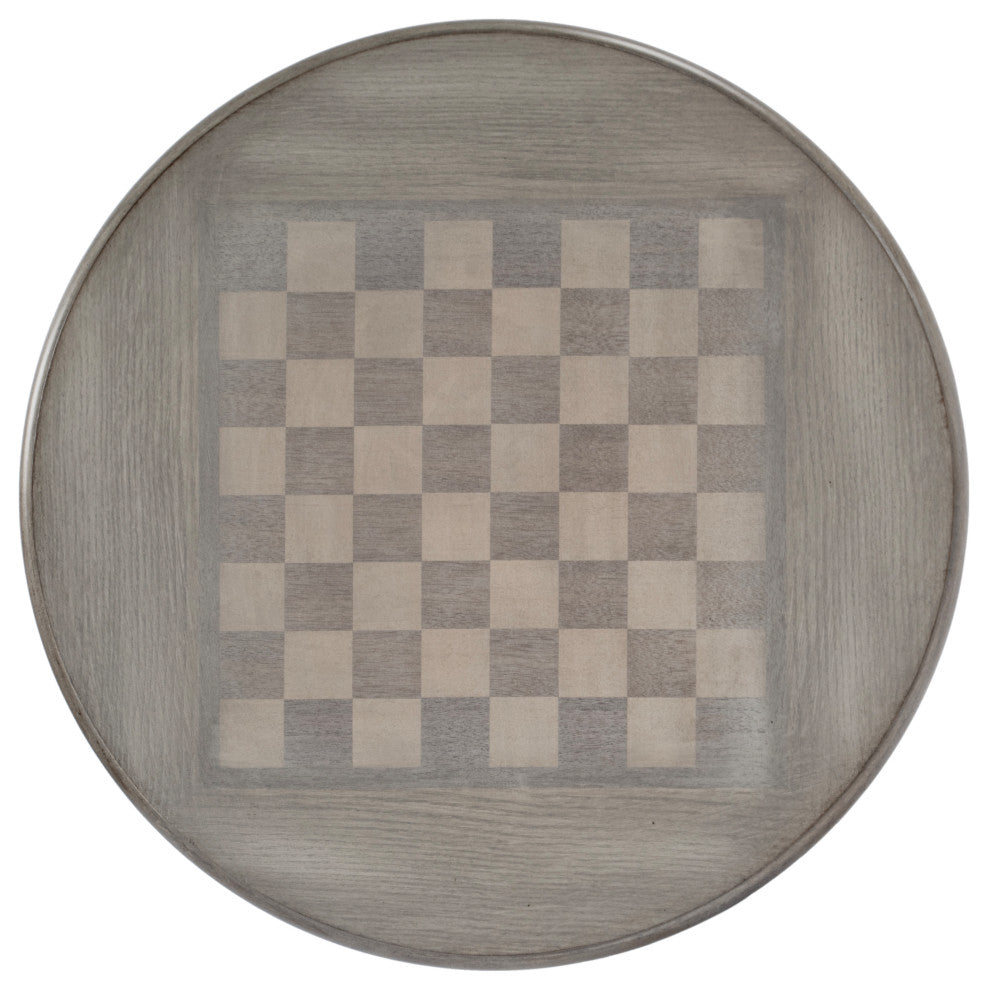 Colbert 22" Round Pedestal Game Table, Powder Gray