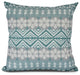 FairIsle, Geometric Print Pillow, Teal, 18" x 18"
