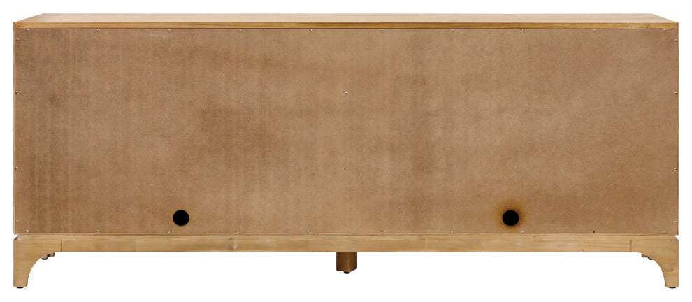 Coastal Style 80" TV Console Entertainment Stand Wood, Brown