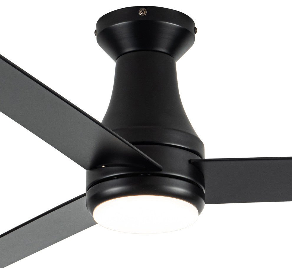 48-inch Modern 3CCT LED Black Ceiling Fan with Remote