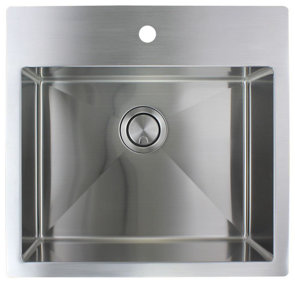 Transolid Diamond Stainless Steel 23-in Dual Mount Kitchen Sink, Stainless