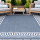 Giovanna Transitional Greek Key Blue/Cream Indoor/Outdoor Area Rug, 9'x12'