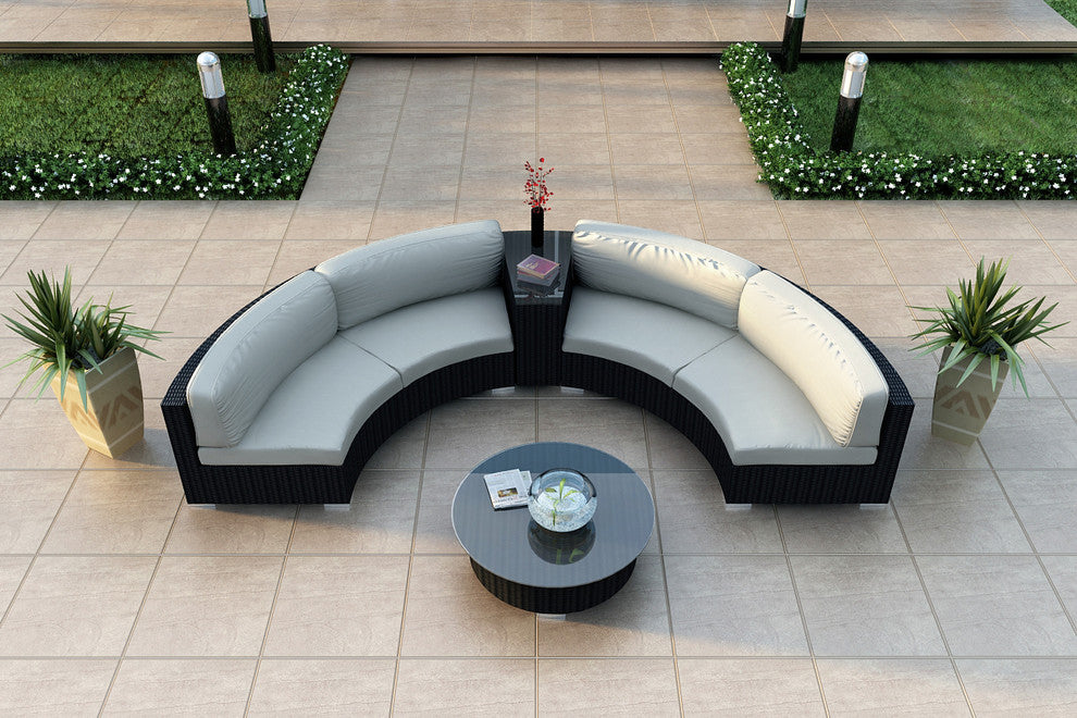 Urbana 4 Piece Curve Sectional Set, Canvas Natural