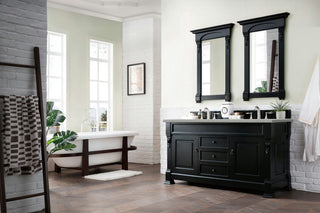 Brookfield 60" Double Vanity, Antique Black w/ 3 CM Eternal Serena Quartz Top