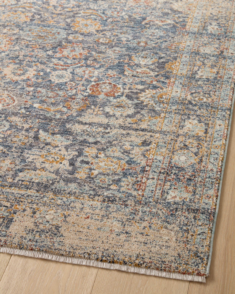 Angela Rose x Loloi Blake Navy / Multi 5''-3" x 5''-3" Round Area Rug