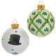 80mm Silvr and Light Grn St. Patrick Glass Ball Ornaments, 6 Pc Box