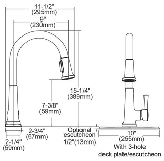 LK6000CR Everyday Deck Mount Kitchen Faucet With Pull-down Spray, Chrome