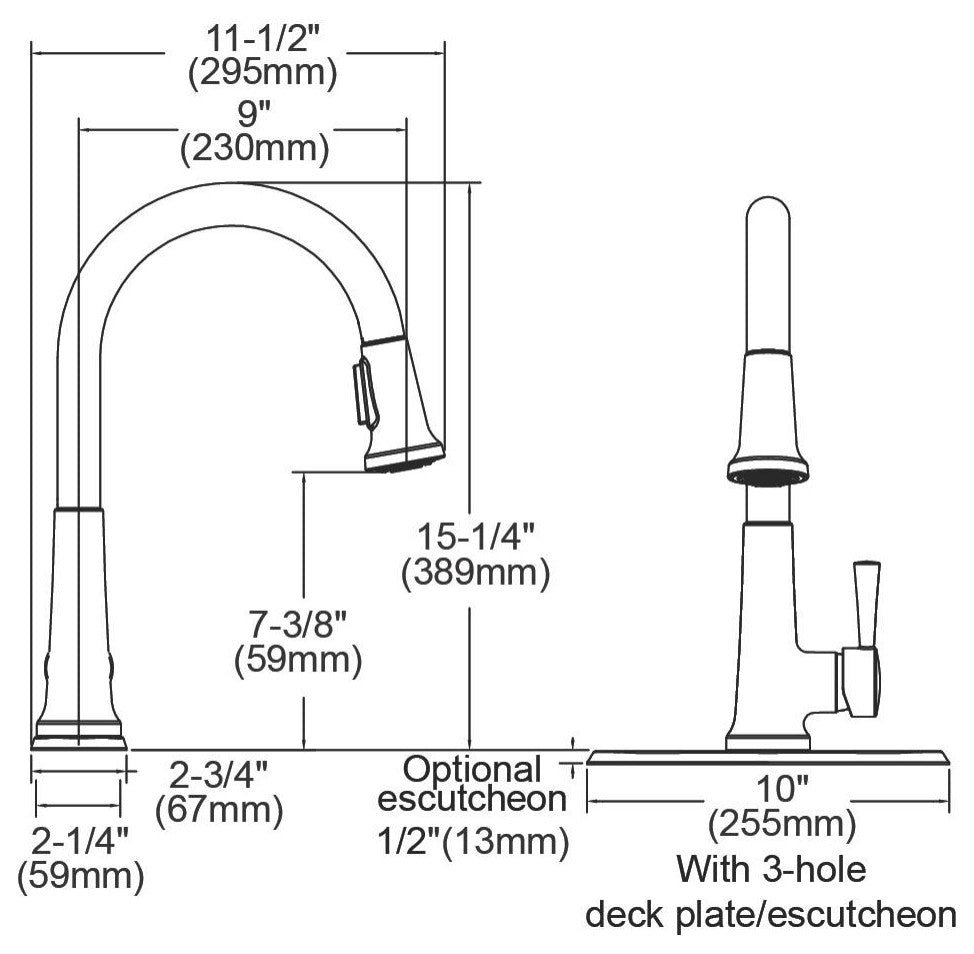 LK6000CR Everyday Deck Mount Kitchen Faucet With Pull-down Spray, Chrome