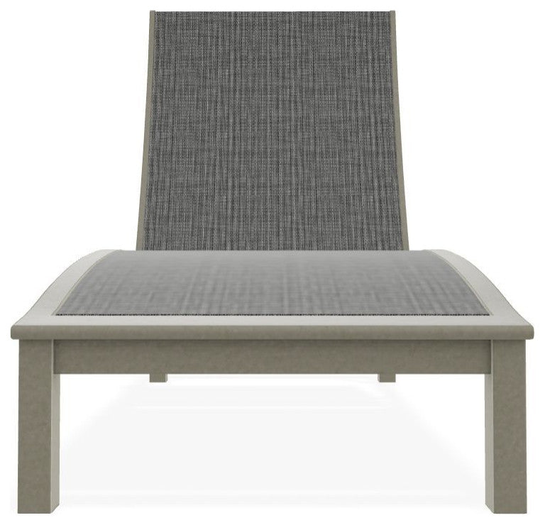 Bazza Sling 4-Position Contour Outdoor Chaise Lounge, Anchor/Storm