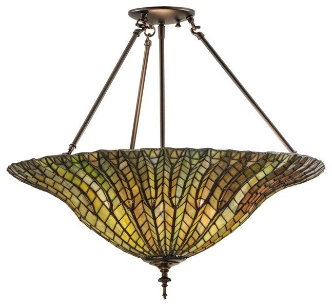 Meyda lighting 149761 24" Wide Tiffany Lotus Leaf Semi-Flushmount