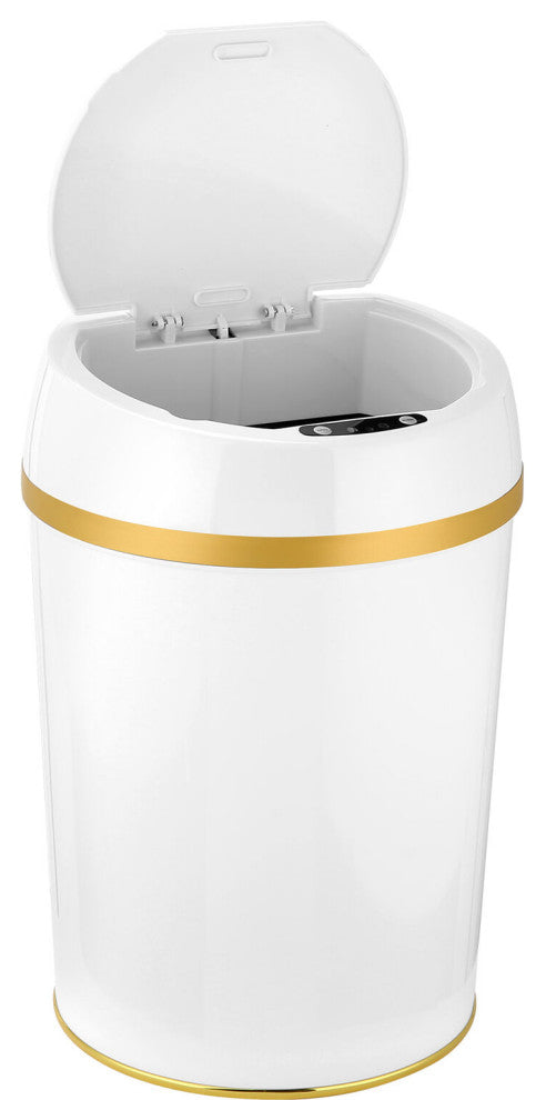 9-Liter / 2.3-Gallon Trash Can With Sensor Lid, White