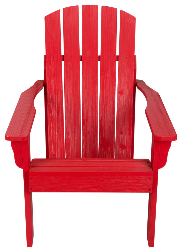Shine Company 4626Cr Mid-Century Modern Adirondack Chair, Chili Red
