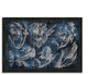 "Vintage Tulip Floral Etching Indigo" By Wild Apple Portfolio, Framed Print