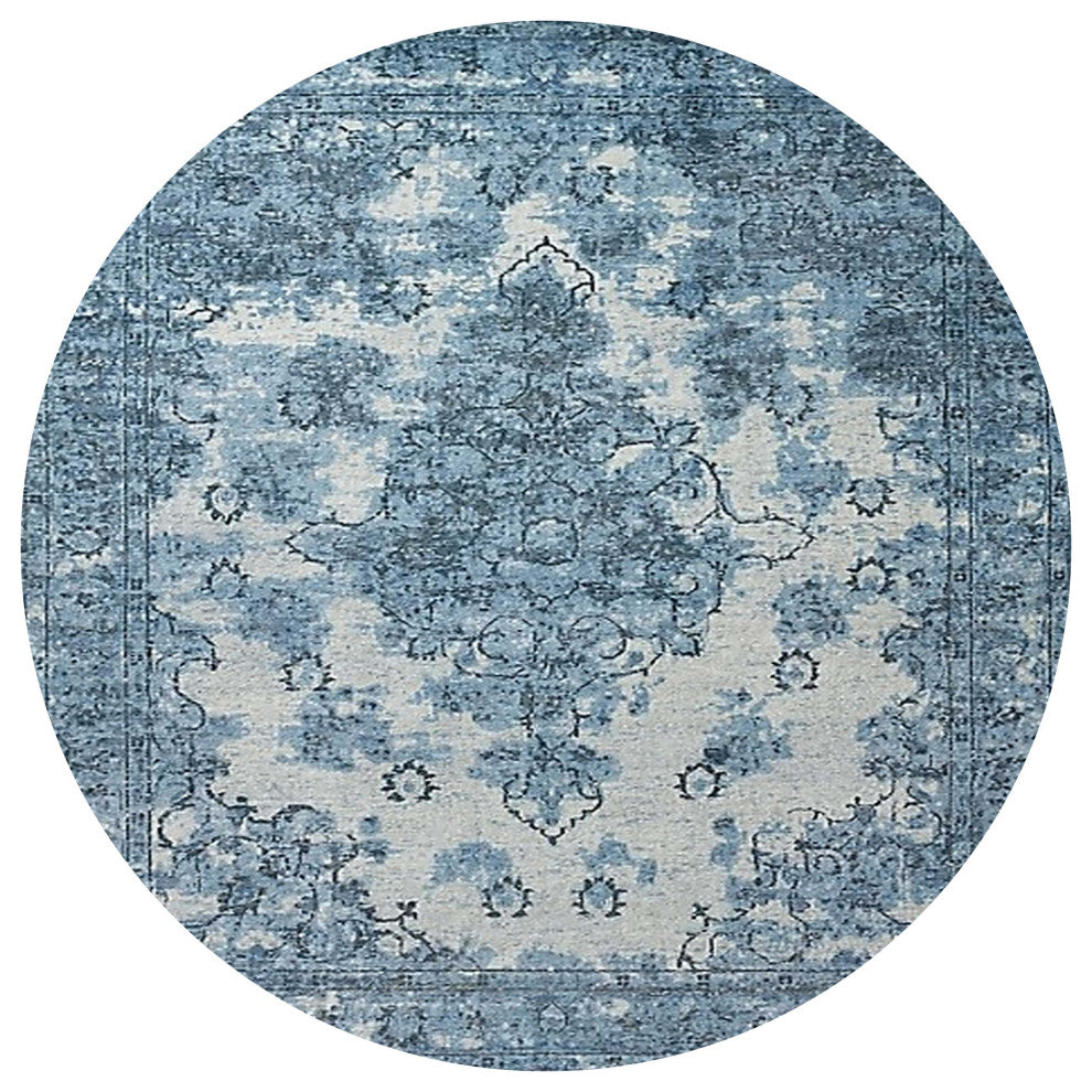 Ahgly Company Indoor Round Mid-Century Modern Area Rugs, 7' Round