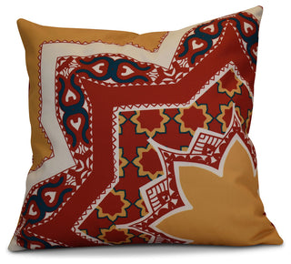 Rising Star Geometric Print Pillow, Gold, 20"x20"