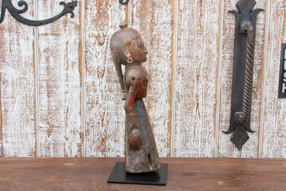 Antique Indian Goddess Wooden Statue