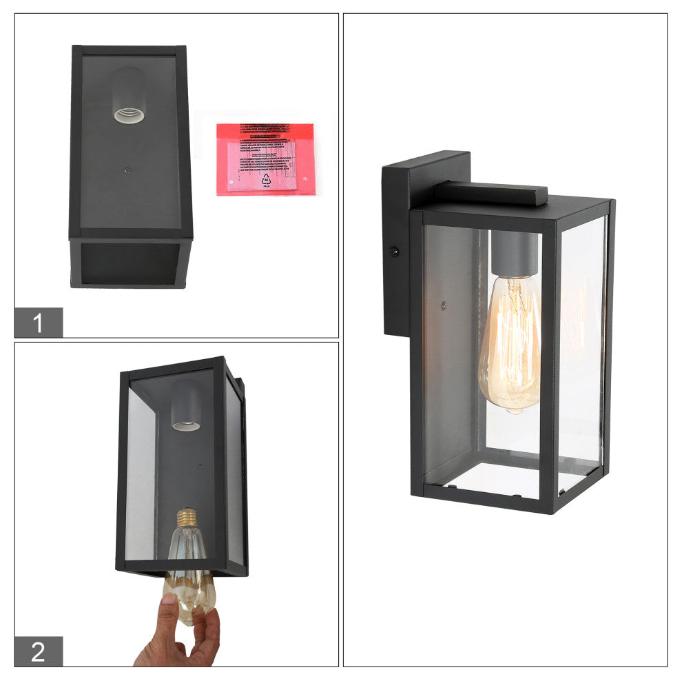 LALUZ Black Modern Classic Outdoor Wall Lamp