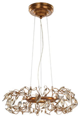 Maxim Lighting Crystal Garden 6-Light Pendant, Gold Leaf