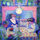 Theodore Earl Butler Interior after Dinner, 20"x20" Gallery Wrapped Canvas
