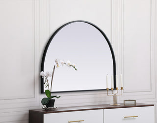 Metal Frame Arch Mirror 33X24 Inch, Black