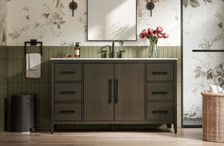 Home Living 60" Single Bathroom Vanity, Mocha Brown