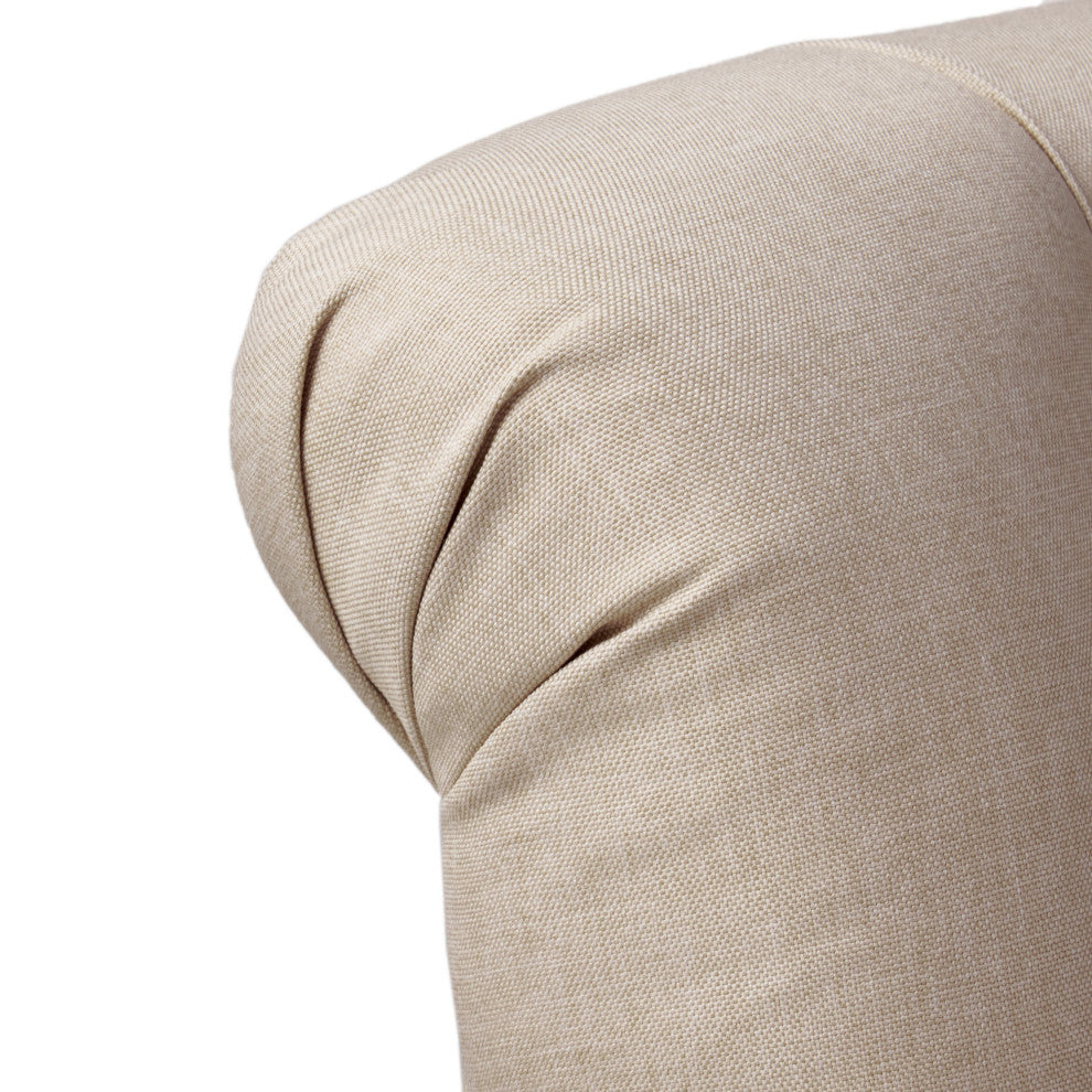 GDF Studio Byrnes Contemporary Button-Tufted Fabric Club Chair With Rolled Backr