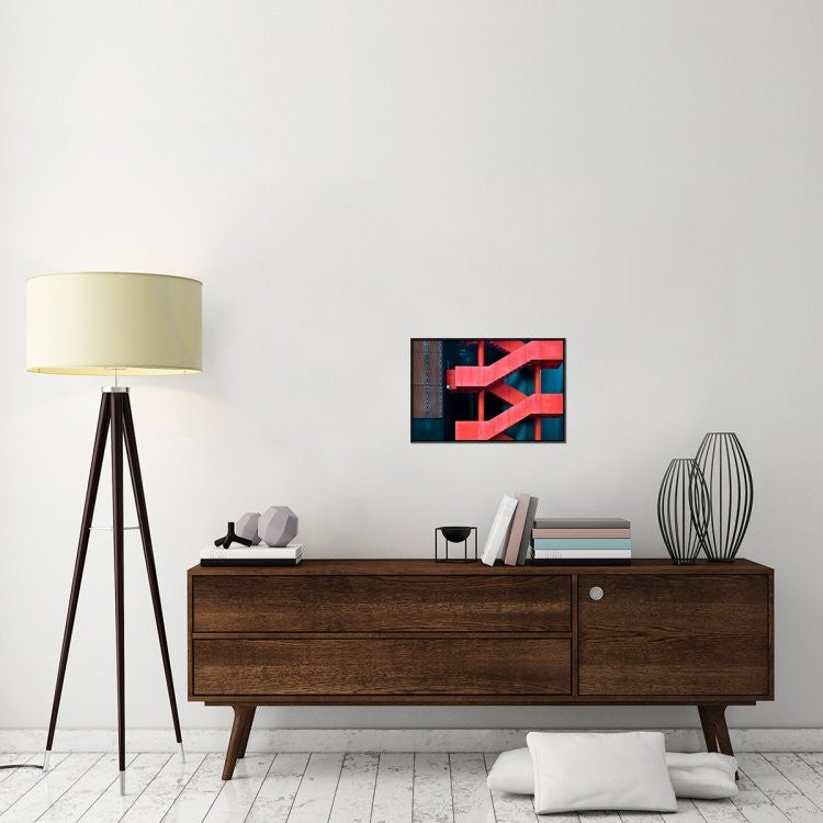"Red Route" Framed Canvas Giclee by Linda Wride, 23x15"
