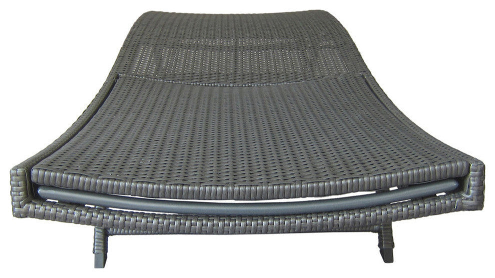 GDF Studio Arthur Outdoor Wicker Chaise Lounges, Gray, Set of 2