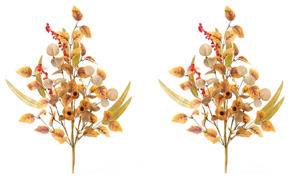 Mixed Fall Foliage Pod Spray, Set of 2