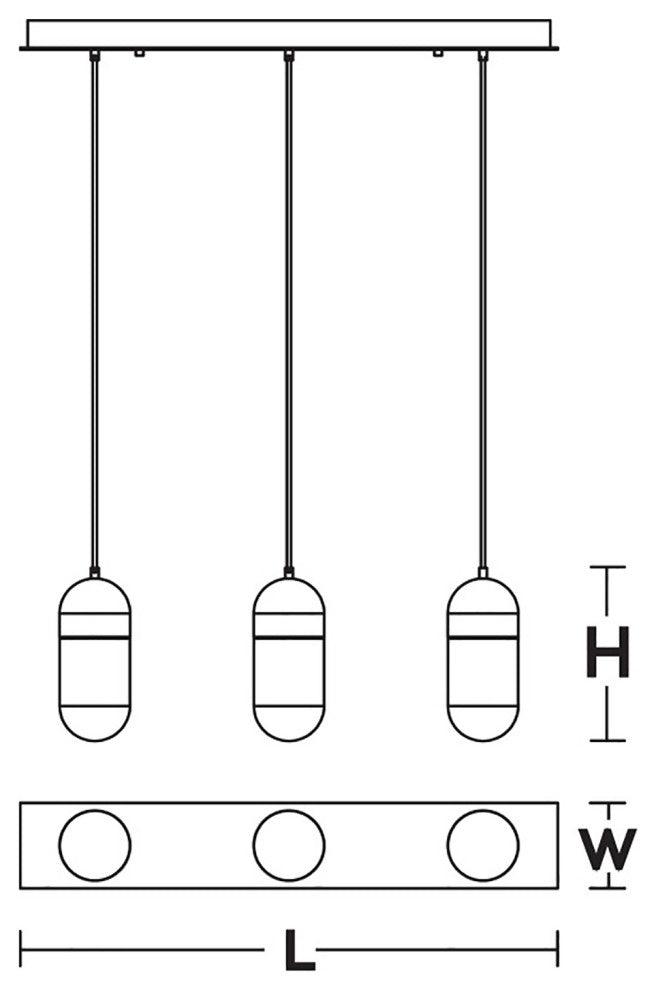 Irvine 3-Light Pendant, 120V, 45W, 5 CCT, Antique Brass, Linear