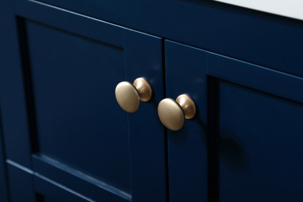 Tobias 32" Single Bathroom Vanity, Blue, With Backsplash