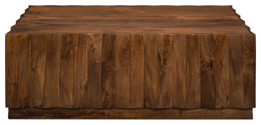 Denali Rectangle Cocktail Coffee Table Block Solid Wood