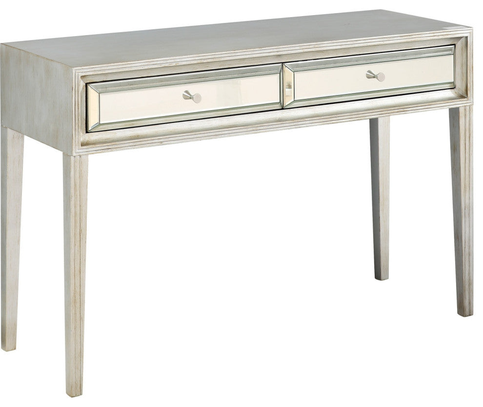 Antiqued Silver Finish Console Table