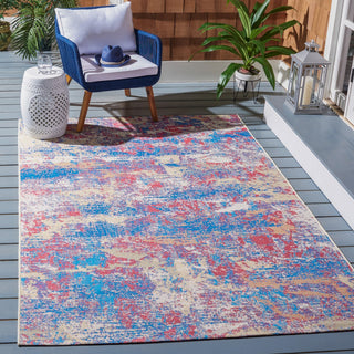 Safavieh Summer Collection Indoor-Outdoor SMR409 Rug, Blue/Red, 5'3"x7'6"