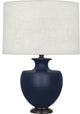 Michael Berman Atlas Table Lamp, Matte Midnight Blue and Patina Bronze