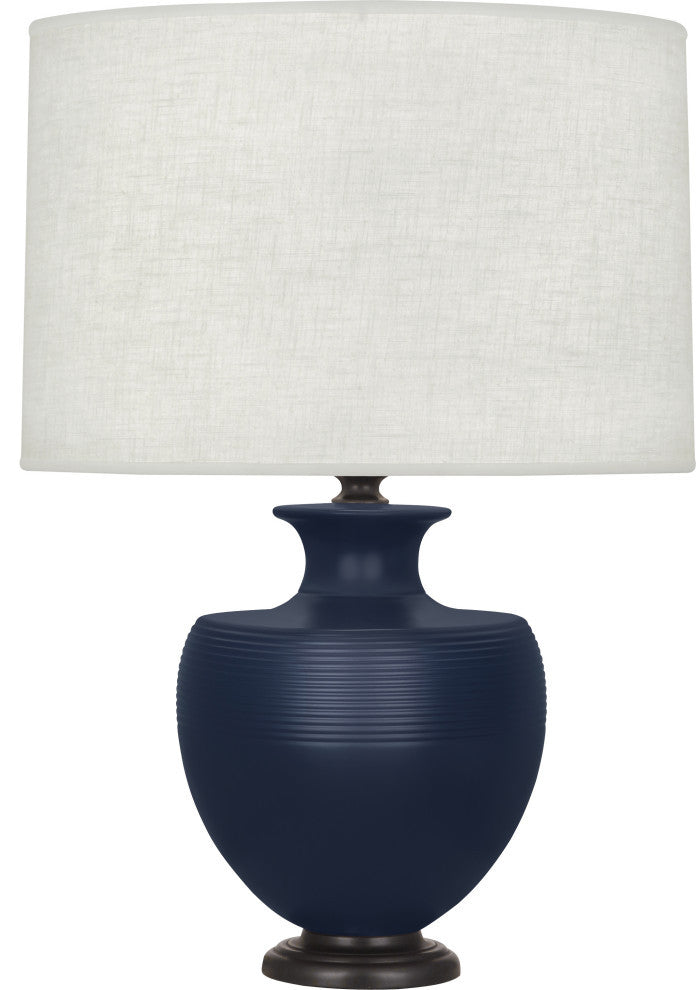 Michael Berman Atlas Table Lamp, Matte Midnight Blue and Patina Bronze