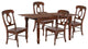 5-Piece Rectangular Extendable Dining Set, Butterfly Leaf Table, Napoleon Chairs