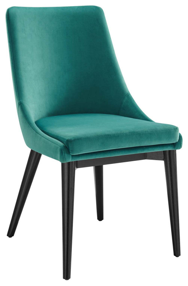 Viscount Accent Performance Velvet Dining Chairs, Set of 2, Teal