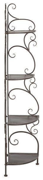 Safavieh Turuca 4 Tier Corner Shelf, Rustic Brown