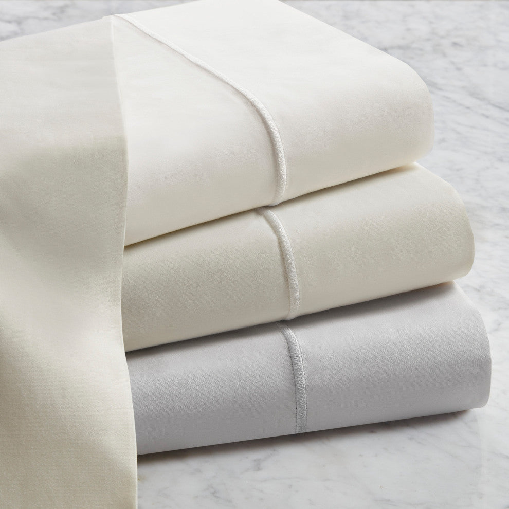 Croscill Sateen Weave 500TC 100% Egyptian Cotton Sheet Set, Gray, Cal King